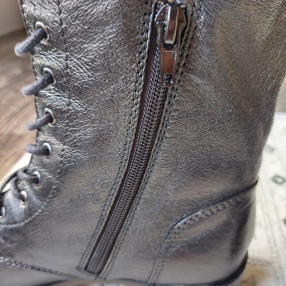 Steve Madden Leather & Faux Fur Combat Boots - Picture 8 of 9